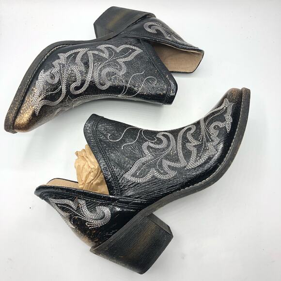 Circle G by Corral  Embroidered Pointed Toe Ankle Boots Multicolor Size 7 M - Picture 9 of 12